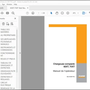 Case Chargeuse compacte 60XT,70XT MANUEL DE L’OPÉRATEUR(6-29471FC) -  PDF DOWNLOAD (FRENCH)