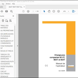 Case Chargeuse compacte 85XT, 90X et 95XT MANUEL DE L’OPÉRATEUR(6-4633) - PDF DOWNLOAD (FRENCH)