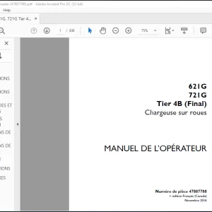 Case Chargeuse compacte sur roues 621G, 721G Tier 4B (Final) MANUEL DE L’OPÉRATEUR 47887788 -PDF DOWNLOAD (FRENCH)