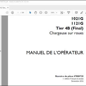 Case Chargeuse sur roues 1021G 1121G Tier 4B (Final) MANUEL DE L’OPÉRATEUR 47888720 -PDF DOWNLOAD (FRENCH)