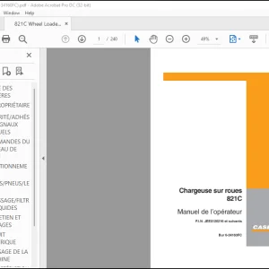 Case Chargeuse sur roues 821C Manuel de l'operateur (6-34160FC)-PDF DOWNLOAD (FRENCH)