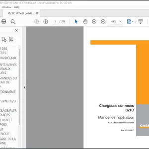 Case Chargeuse sur roues 821C Manuel de l'operateur (6-37950FC)-PDF DOWNLOAD(FRENCH)