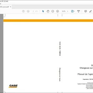 Case Chargeuses sur pneus 721E 821E Manuel d’Operateur 84136000 - PDF DOWNLOAD (French)