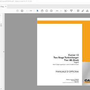 Case  Cursor 13 Two Stage Turbocharger Tier 4B (final) Engine MANUALE D’OFFICINA 47608458 - PDF DOWNLOAD (Italian)