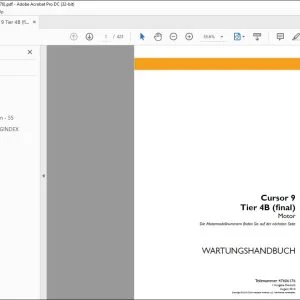 Case Cursor 9 Tier 4B (final) Motor WARTUNGSHANDBUCH 47606176 - PDF DOWNLOAD (German)