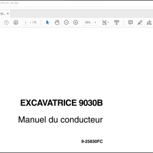 Case EXCAVATRICE 9030B Manuel du conducteur(9-25830FC) -  PDF DOWNLOAD (French)