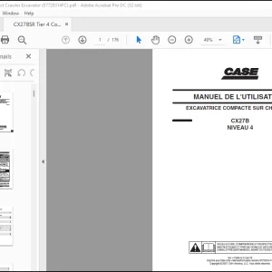 Case EXCAVATRICE COMPACTE SUR CHENILLES CX27B NIVEAU 4 MANUEL DE L'UTILISATEUR(87729314 FC) - PDF DOWNLOAD (French)