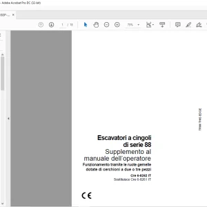 Case Escavatori a cingoli di serie 88 Supplemento al manuale dell’operatore Cre 6-8262 IT - PDF DOWNLOAD (Italian)