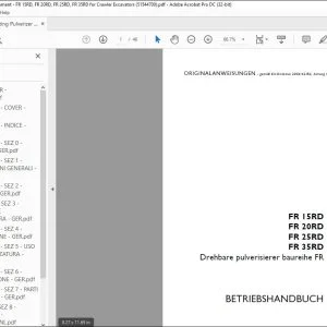 Case FR 15RD FR 20RD FR 25RD FR 35RD BETRIEBSHANDBUCH 51544700 - PDF DOWNLOAD (German)