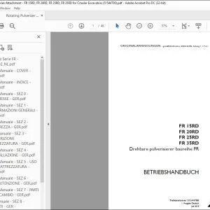 Case FR15RD FR20RD FR25RD FR35RD Drehbare pulverisierer baureihe FR BETRIEBSHANDBUCH 51544700 - PDF DOWNLOAD (German)