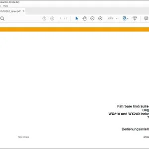 Case Fahrbare hydraulische Bagger WX210 und WX240 Industry Tier 3 Bedienungsanleitung 87618262 - PDF DOWNLOAD (German)
