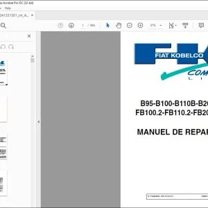 Case Fiat Kobelco B95-B100-B110B-B200 4WS FB100.2-FB110.2-FB200.2 4WS MANUEL DE REPARATION 604.13.313.01 - PDF DOWNLOAD (French)