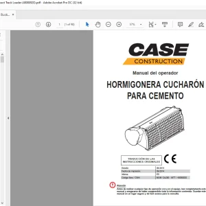 Case HORMIGONERA CUCHARÓN PARA CEMENTO Manual del operador 48080920 - PDF DOWNLOAD (Italian)