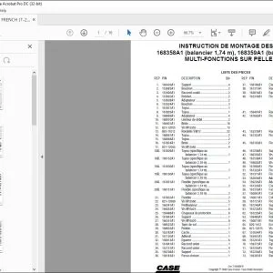 Case INSTRUCTION DE MONTAGE DES COLIS 168358A1 (balancier 1,74 m), 168359A1 (balancier 2,18 m) MULTI-FONCTIONS SUR PELLE 9007 - PDF DOWNLOAD (French)