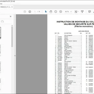 Case INSTRUCTION DE MONTAGE DU COLIS 167144A1 DES VALVES DE SECURITE SUR PELLE 9007 - PDF DOWNLOAD (French)