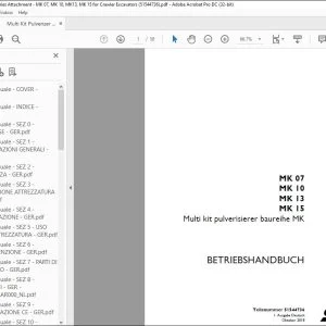 Case MK07 MK10 MK13 MK15 Multi kit pulverisierer baureihe MK BETRIEBSHANDBUCH 51544736 - PDF DOWNLOAD (German)
