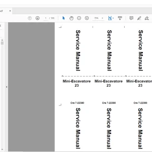 Case Mini-Escavatore 23 Service Manual Cre 7-22380 - PDF DOWNLOAD(Italian)