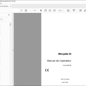 Case Mini-pelle 23 Manuel de l’operateur Cre 6-9150 - PDF DOWNLOAD (French)