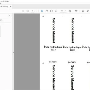 Case PELLE HYDRAULIQUE 9033 Manuel de Service - PDF DOWNLOAD (French)