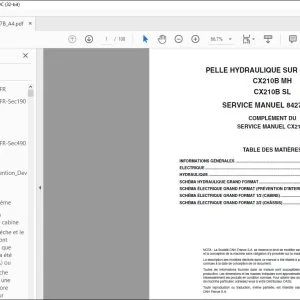Case PELLE HYDRAULIQUE SUR CHENILLES CX210B MH CX210B SL SERVICE MANUEL 84277567B - PDF DOWNLOAD (French)