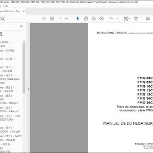 Case PMG 08C PMG 09C PMG 10C PMG 12C PMG 15C PMG 20C PMG 30C Pince de demolition et de manutention série PMG MANUEL DE L’UTILISATEUR - PDF DOWNLOAD (French)