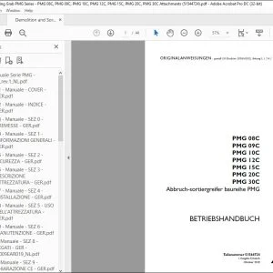 Case PMG08C PMG09C PMG10C PMG12C PMG15C PMG20C PMG30C Abbruch-sortiergreifer baureihe PMG BETRIEBSHANDBUCH 51544724 - PDF DOWNLOAD (German)