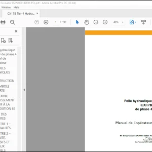 Case Pelle hydraulique CX17B de phase 4 Manuel de l’opérateur -  PDF DOWNLOAD (French)