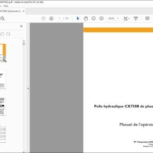 Case Pelle hydraulique CX75SR de phase 3 Manuel de l’opérateur 84301823 - PDF DOWNLOAD