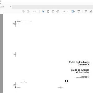 Case Pelles hydrauliques Gamme CX Guide de livraison et d’entretien 6-24842 - PDF DOWNLOAD (French)