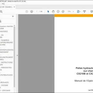 Case Pelles hydrauliques sur chenilles CX210B et CX240B Manuel de l’Opérateur 87602742 - PDF DOWNLOAD (French)