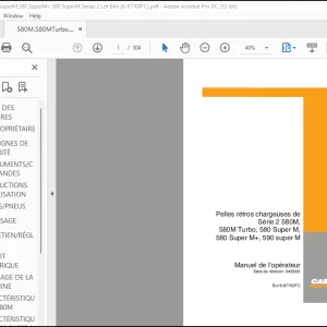 Case Pelles rétros chargeuses de Série 2 580M, 580M Turbo, 580 Super M, 580 Super M+, 590 super M Manuel de l’opérateur(6-87700FC) -PDF DOWNLOAD (French)