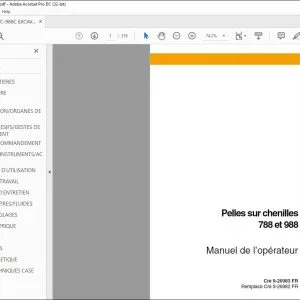 Case Pelles sur chenilles 788 et 988 Manuel de l’opérateur Cre 9-26983 - PDF DOWNLOAD (French)