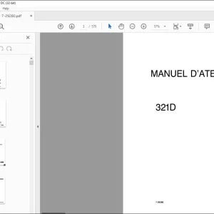 Case Petites Chargeuses sur Pneus 321D Manuel D'Atelier 7-29280 - PDF DOWNLOAD (French)