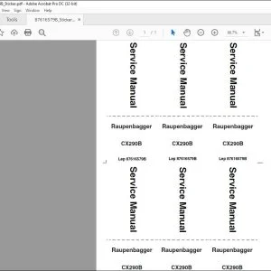 Case RAUPENBAGGER CX290B SERVICE MANUAL 87616579B - PDF DOWNLOAD (German)