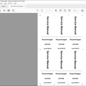 Case RAUPENBAGGER CX470B SERVICE MANUAL 84149313C - PDF DOWNLOAD (German)