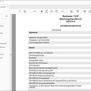 Case Radlader 721F Wartungshandbuch 84527016 - PDF DOWNLOAD