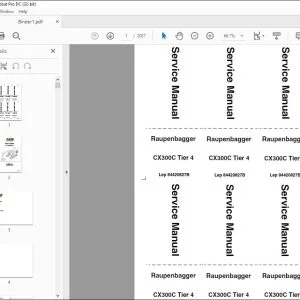 Case Raupenbagger CX300C Tier 4 Service Manual 84420827B - PDF DOWNLOAD (German)