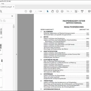 Case Raupenbagger CX700B Service Manual 84124941D - PDF DOWNLOAD (German)