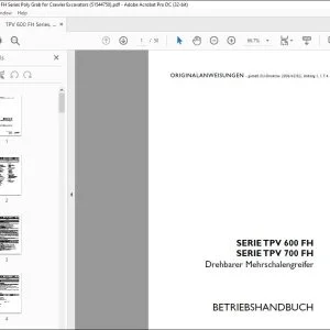 Case SERIE TPV 600 FH SERIE TPV 700 FH Drehbarer Mehrschalengreifer BETRIEBSHANDBUCH 51544750 - PDF DOWNLOAD (German) Manual PDF Download