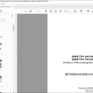 Case SERIE TPV 600 FH SERIE TPV 700 FH Drehbarer Mehrschalengreifer BETRIEBSHANDBUCH 51544750 - PDF DOWNLOAD (German)