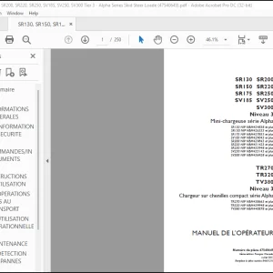 Case SR130, SR150, SR175, SR200, SR220, SR250, SV185, SV250, SV300 Niveau 3 TR270 TR320 TV380 Niveau 3 MANUEL DE L’OPÉRATEUR (47540649) - PDF DOWNLOAD (French)