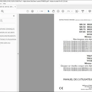 Case SR130 SR150 SR175 SR200 SR220 SR250 SV185 SV250 SV300 Tier 3 Alpha Series SSL & CTL MANUEL DE L’UTILISATEUR 47540653 - PDF DOWNLOAD (French)