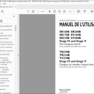Case SR160B SR175B SR210B SR240B SV185B SV280B Stage IV & V B Series SSL TR270B TR310B TV370B Stage IV & V MANUEL DE L’UTILISATEUR 51522653 - PDF DOWNLOAD (French)