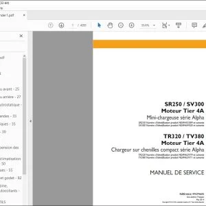 Case SR250 SV300 Moteur Tier 4A Mini-chargeuse série Alpha TR320 TV380 Moteur Tier 4A Chargeur sur chenilles compact série Alpha MANUEL DE SERVICE 47674605 - PDF DOWNLOAD (French)