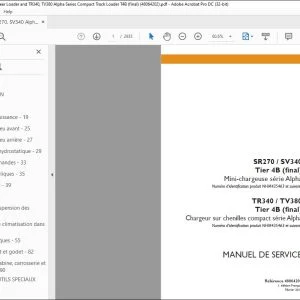 Case SR270 SV340 Alpha Series Skid Steer Loader TR340 TV380 Compact Track Loader MANUEL DE SERVICE 48064202 - PDF DOWNLOAD (French)