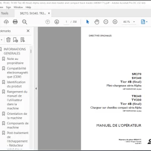 Case SR270 SV340 Tier 4B (final) TR340 TV380 Tier 4B (final) MANUEL DE L’OPÉRATEUR(48064171) - PDF DOWNLOAD(FRENCH)