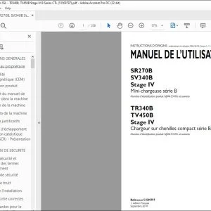 Case SR270B SV340B Stage IV Mini-chargeuse série B TR340B TV450B Stage IV Chargeur sur chenilles compact série B MANUEL DE L’UTILISATEUR 51509797 - PDF DOWNLOAD (French)