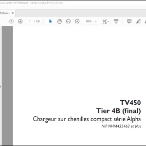 Case TV450 Tier 4B (final) Chargeur sur chenilles compact série Alpha MANUEL DE L’OPÉRATEUR (48174864) - PDF DOWNLOAD (French)