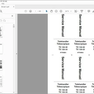 Case Telehandler Télescopique TX 130-30 TX 130-33 Service Manual 87755824 - PDF DOWNLOAD (French)