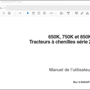 Case Tracteurs à chenilles série 2 650K, 750K et 850K Manuel de l’utilisateur(6-85650FC) - PDF DOWNLOAD (French)